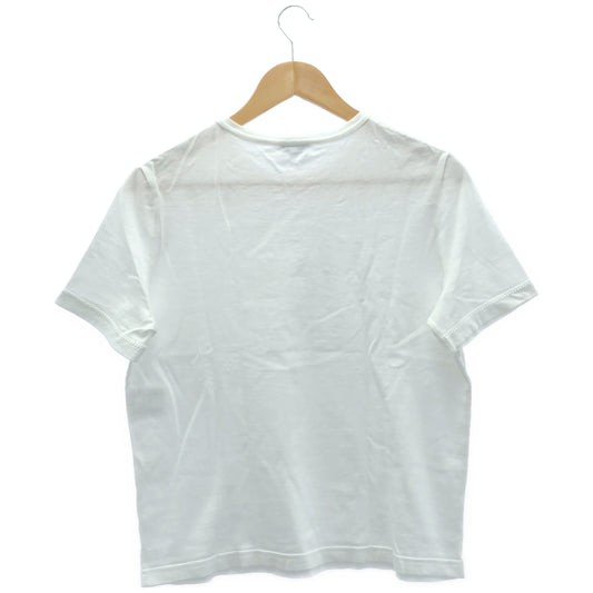CHANEL シャネル 22SS P72456K10424 ホワイト 刺繍デザイン クルーネック ショートスリーブカットソー Tシャツ トップス