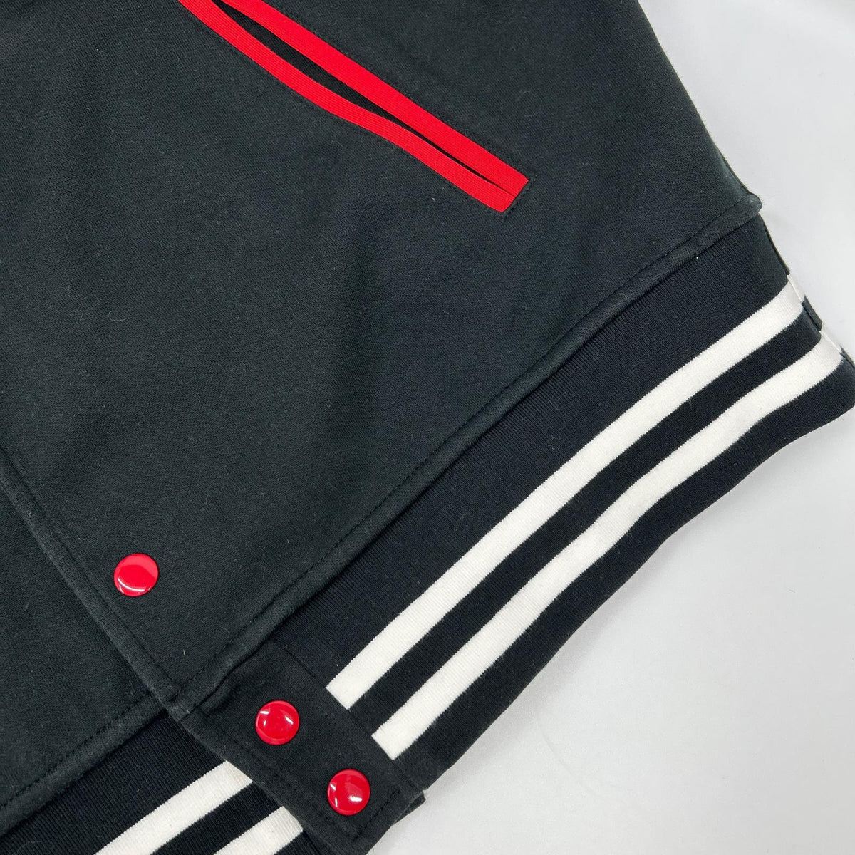 POLObyRalphLauren ポロラルフローレン ブラック×レッド P-wing ワッペンスタジャン ジャケット