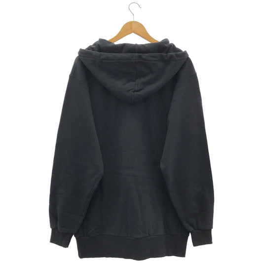 CELINE セリーヌ エディ期 2Y70F670Q.38WL ブラック×イエロー コットン フロントロゴ オーバーサイズプルオーバーパーカー/スウェットフーディ トップス