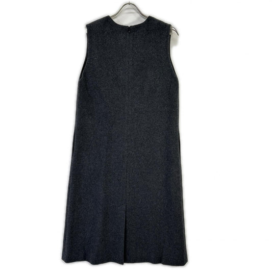 theory luxe THEORY LUXE Gray wool V-neck dress dress