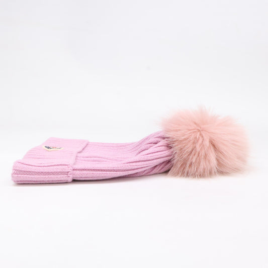 MONCLER モンクレール 【美品/国内正規】24年製 K29543B00011 M1131 BERRETTO TRICOT ロゴワッペン ポンポン ニット帽 帽子