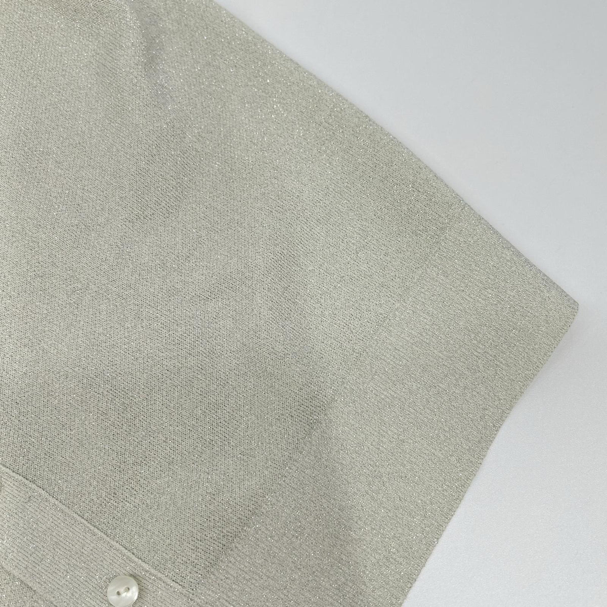 theory luxe セオリーリュクス 25SS ライトグレー LUREX KNIT 2 ショートスリーブラメニットカーディガン トップス
