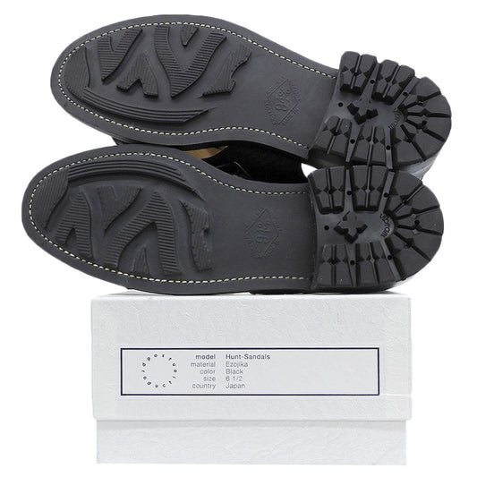 Post Production ポストプロダクション 美品 Hunt-Sandals レザーサンダル シューズ メンズ ブラック 6H ビブラムソール シューズ