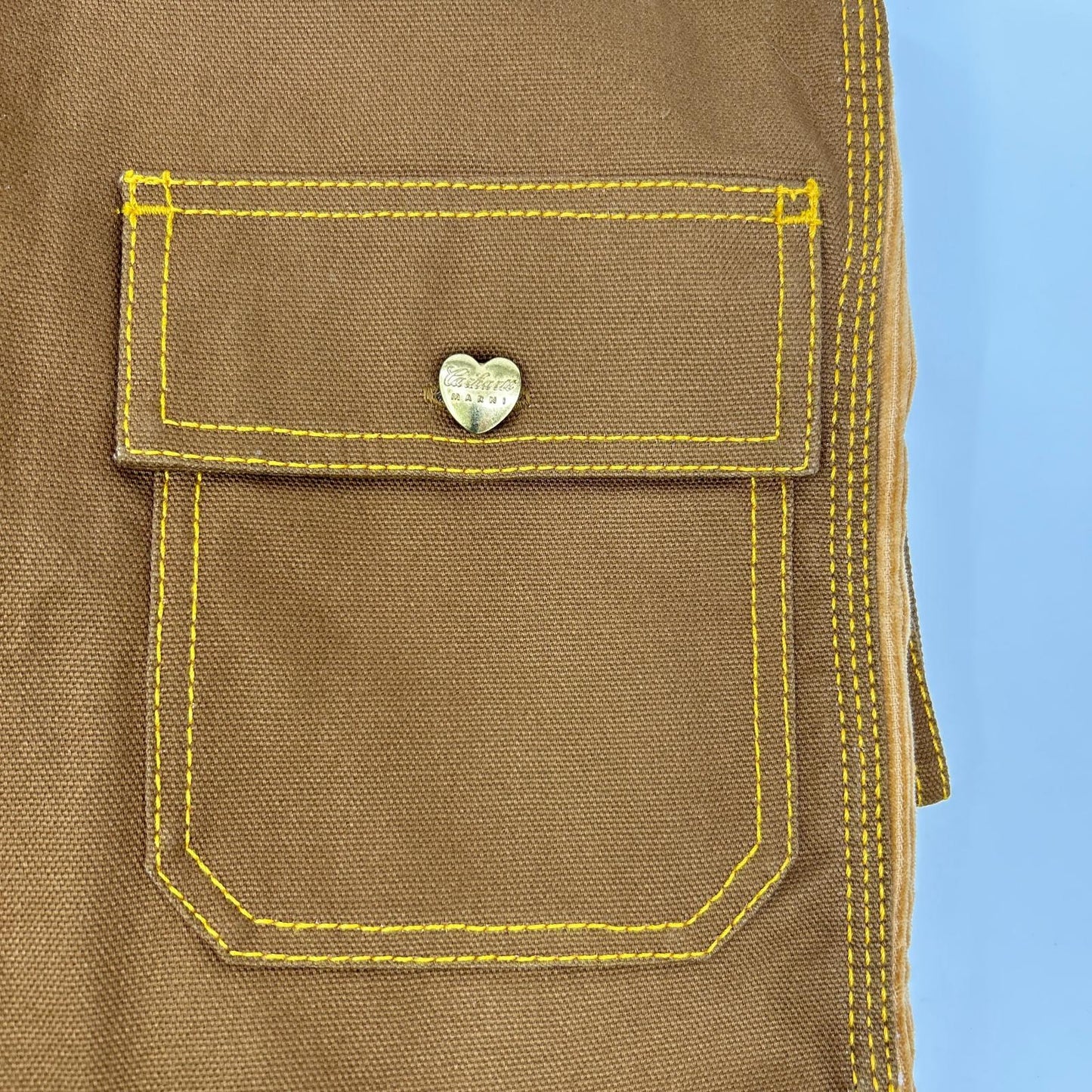 carhartt カーハート 【×MARNI】CUMU031301UTX004 ブラウン×レッド コーデュロイカラー マルニ ロングスリーブ オーバーシャツ トップス