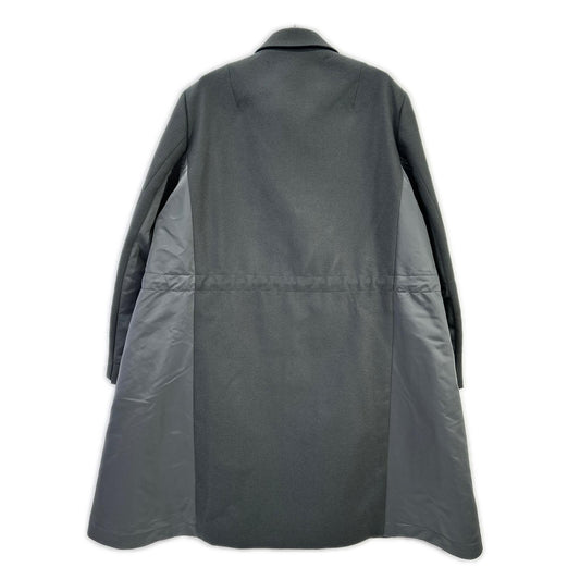 sacai サカイ 23SS 23-03114M グレー×ネイビー ウール ナイロン ドッキング チェスターコート コート