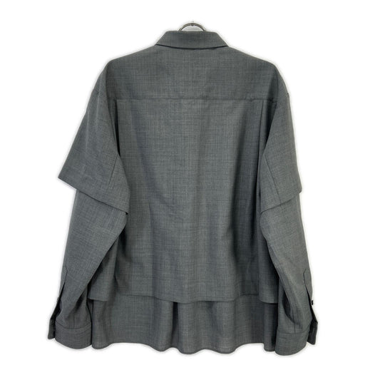 sacai サカイ 22年製 22-02807M グレー Suiting Layered Shirt/スーツレイヤードシャツ トップス