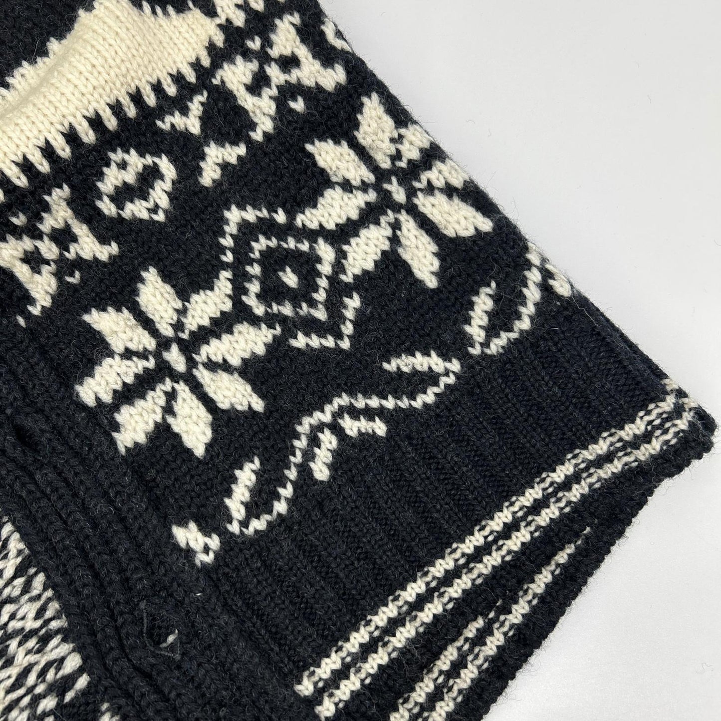 MONCLER モンクレール アイボリー×ブラック ノルディック柄 MAGLIONE TRICOT CARDIGAN カウチンニット トップス
