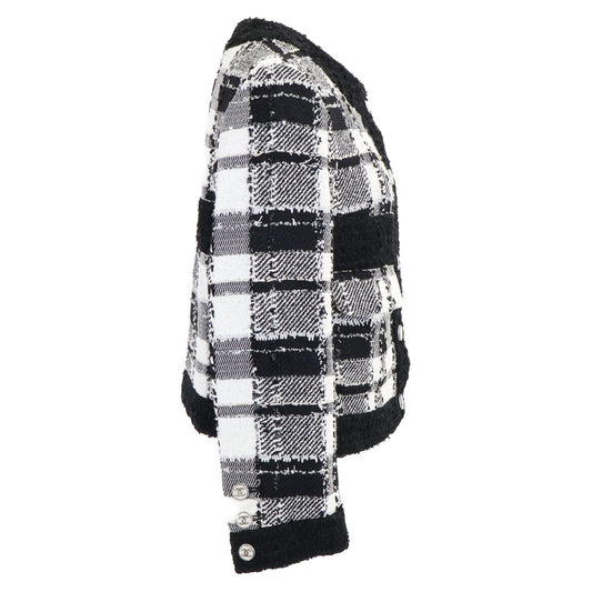 CHANEL シャネル 【美品/国内正規/23SS】P74407V65893 ココマークボタン ツイード ノーカラージャケット ジャケット