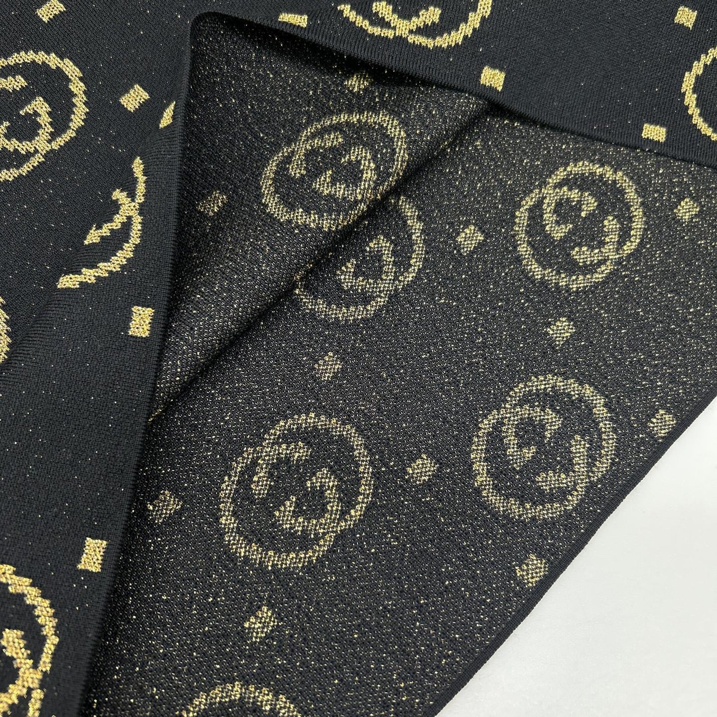 GUCCI グッチ 555179 ブラック GG柄 ゴールドラメ ロングウールスカート スカート