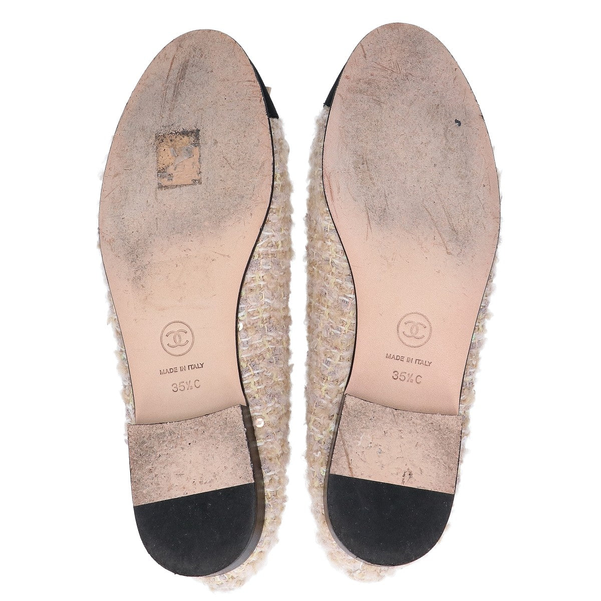 CHANEL Chanel 【Excellent condition】G02819 ballerina Coco Mark tweed ballet flats shoes