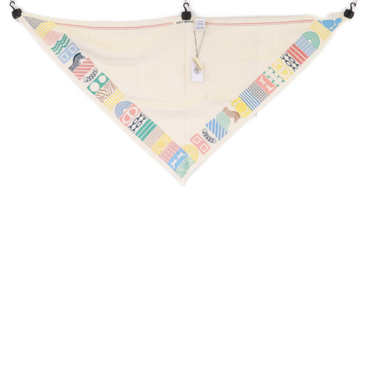 HERMÈS 【Like new】H884127S 01 Pointe Brodé Twilly o' Block silk Pointe scarf