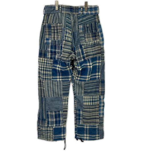 RRL ダブルアールエル 782959702001 コットン×リネン Indigo Patchwork Drawstring Pants/インディゴ パッチワーク ドローストリングパンツ ボトムス