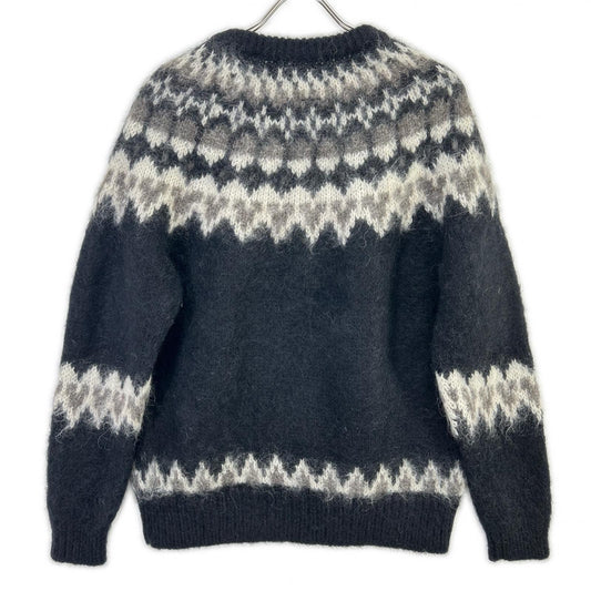 BATONER バトナー BN-19FM-046 ブラック MOHAIR NORDIC CREW NECK ノルディック柄ニットプルオーバー トップス