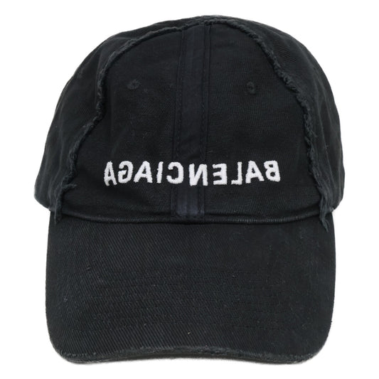 BALENCIAGA バレンシアガ 【即決/国内正規】723773 410B2 エンブロイダリーロゴ ダメージ ベースボールキャップ 帽子