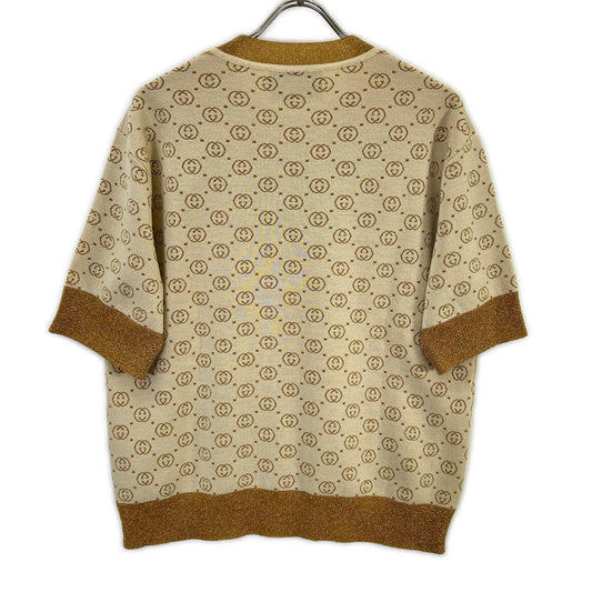 GUCCI グッチ 【美品/国内正規】605920XKAHT インターロッキングG ショートスリーブ ニットセーター トップス