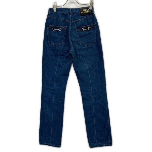 GUCCI グッチ 666799 XDBQT インディゴ コットン ホースビット ストレートレッグデニムパンツ ボトムス