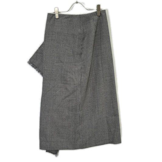 Whim Gazette ウィムガゼット 25AW ホワイト×ブラック チェックフリンジスカート スカート