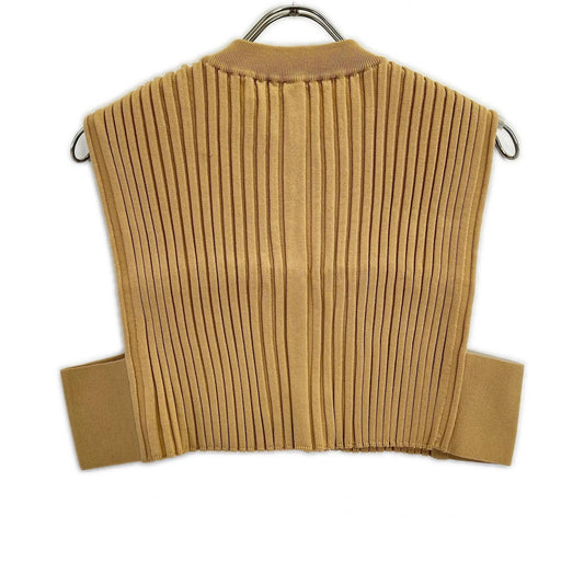 HYKE ハイク 232-11338 23AW キャメル WIDE RIBBED CROPPED VEST リブクロップドニットベスト ベスト