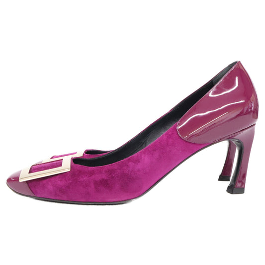 Roger Vivier 【Excellent condition】suede/patent square-toe pumps