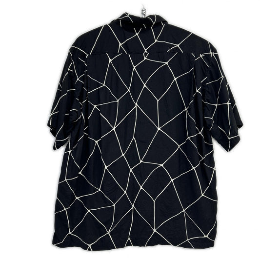 NEXUSVII. ネクサスセブン ブラック レーヨン SPIDER-WEB HAWAIIAN SHIRT オープンカラーシャツ トップス