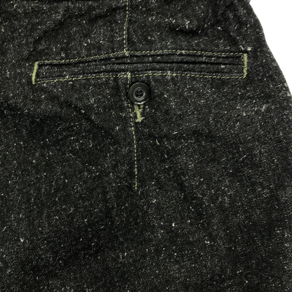 OUTIL PANTALON MELLE Black Cotton-Hemp Denim Military Chino Trousers Bottoms