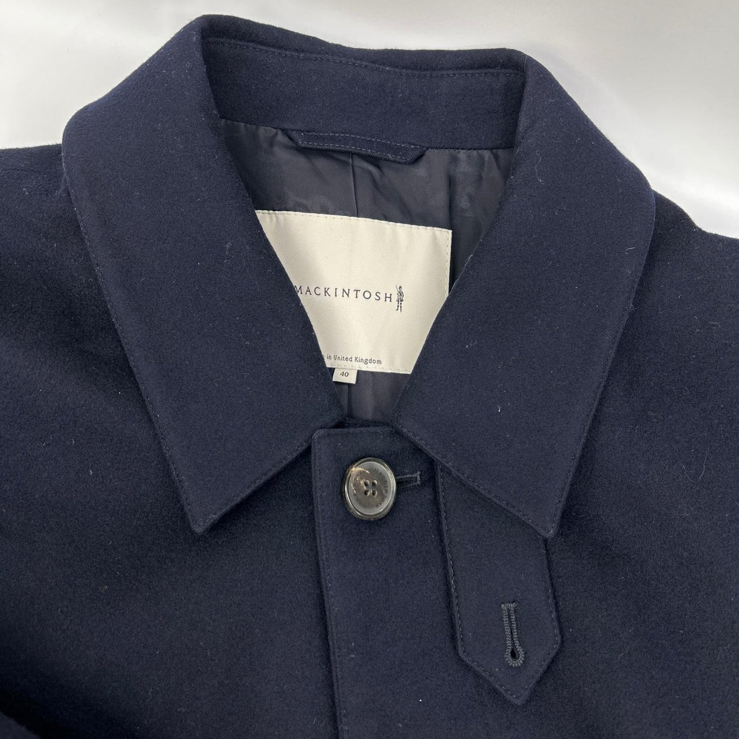 MACKINTOSH Navy Dunkeld Wool Balmacaan Coat Coat