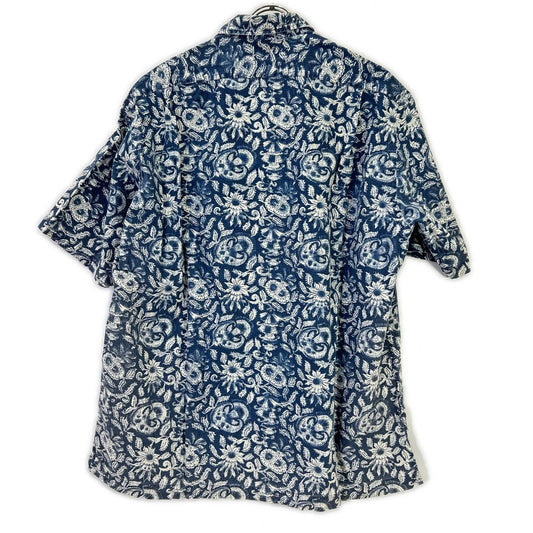 POLObyRalphLauren ポロラルフローレン ブルー コットン100 CALDWELL 総柄オープンカラー半袖シャツ トップス