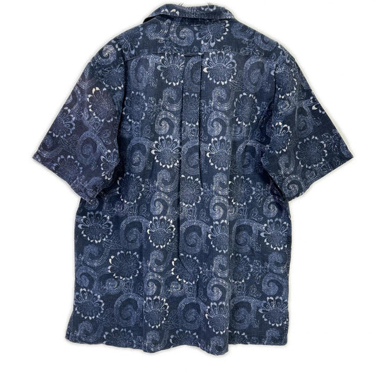 POLObyRalphLauren ポロラルフローレン ブルー リネンコットン CALDWELL ヒマワリ オープンカラー半袖シャツ トップス