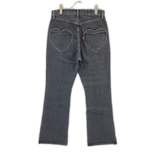 RICE NINE TEN ライスナインテン ブラック BOOT CUT SIDE ZIP JEANS フレアデニムパンツ ボトムス
