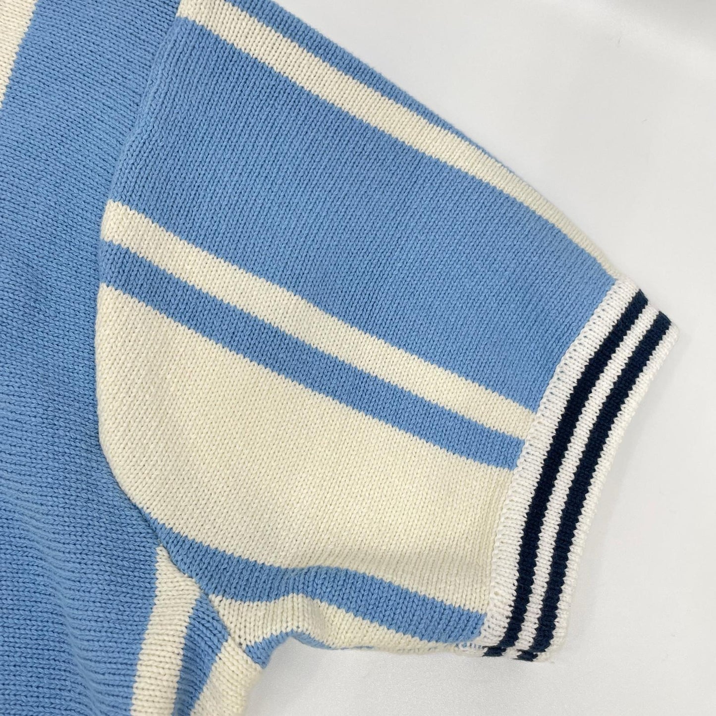 RICE NINE TEN ライスナインテン ライトブルー KNITTED SOCCER SHIRT/S/Sニットポロシャツ トップス
