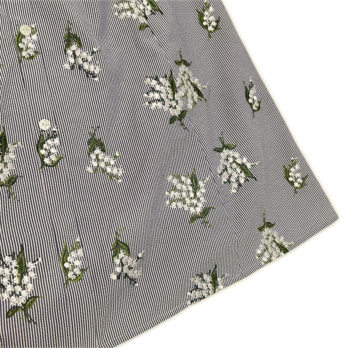 TOCCA トッカ ブルー 洗える LILY OF THE VALLEY ストライプノースリーブシャツワンピース ワンピース