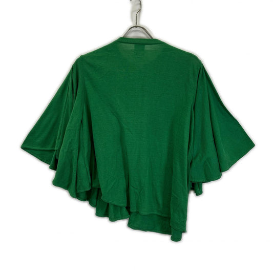hiromi tsuyoshi ヒロミ ツヨシ グリーン ドレープスリーブ クルーネックカーディガン トップス