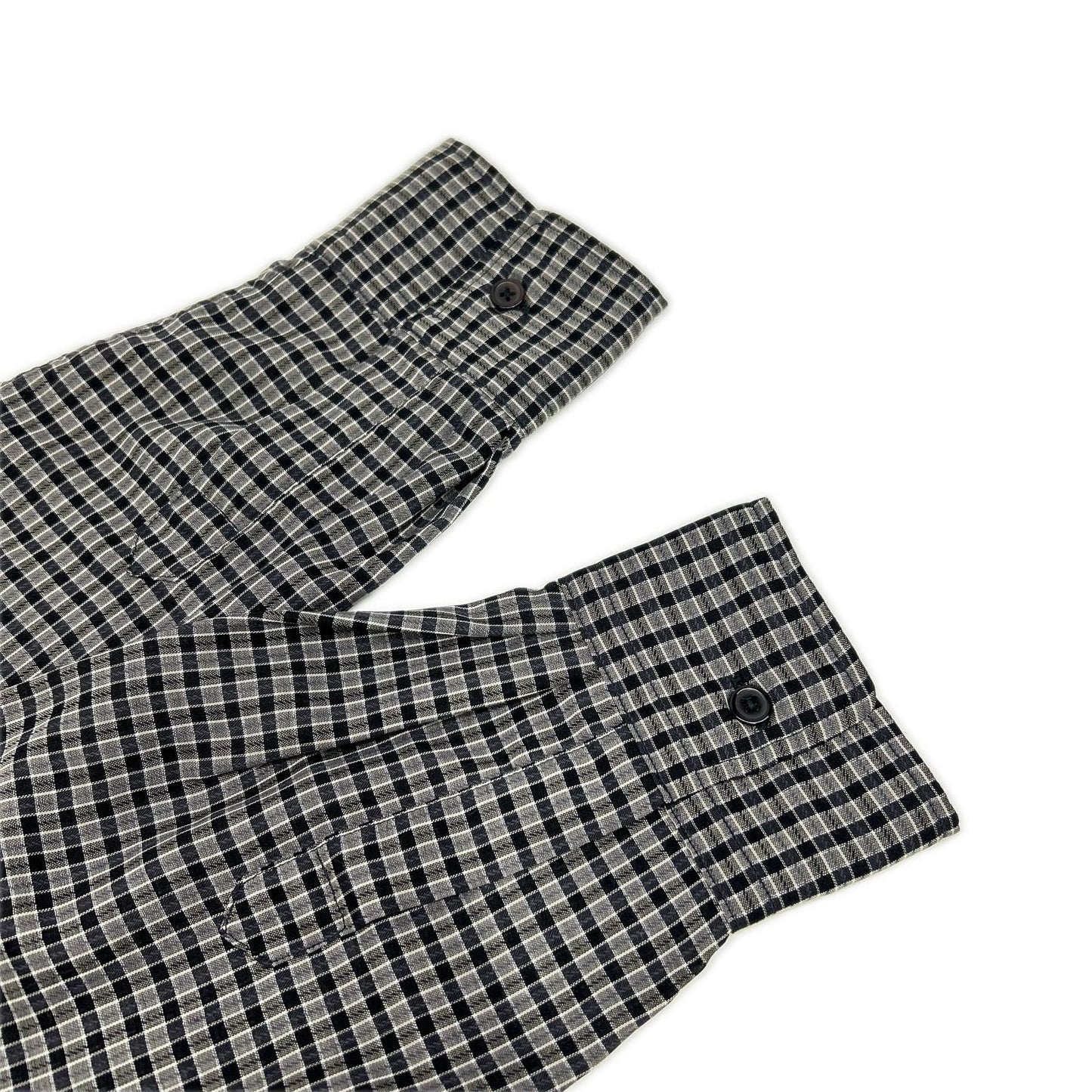 ULTERIOR アルテリア Black SUPER LIGHT WOOL CHECK SHIRT Tops