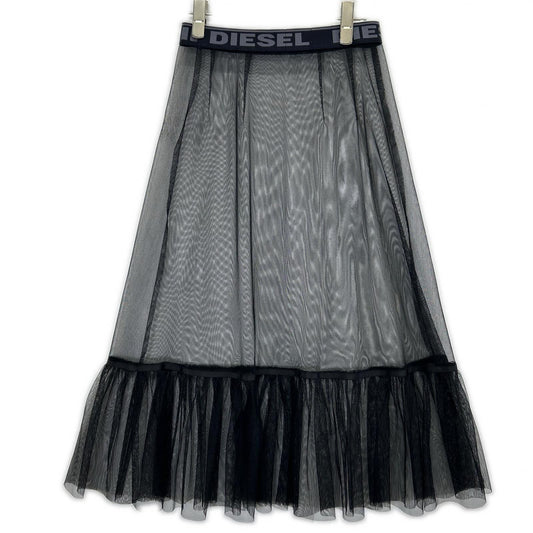 DIESEL ディーゼル ブラック ウエストゴム シアー チュールスカート スカート