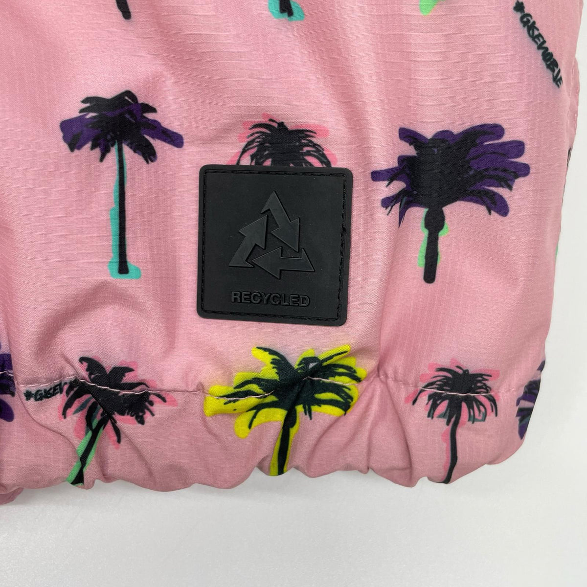 MONCLER モンクレール 【GRENOBLE】21年製 VALLONET ピンク ナイロン パームツリープリント アノラックフーディプルオーバー トップス