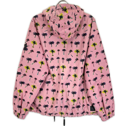 MONCLER モンクレール 【GRENOBLE】21年製 VALLONET ピンク ナイロン パームツリープリント アノラックフーディプルオーバー トップス