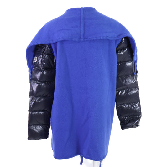 MONCLER モンクレール 【美品】MANTELLA マンテラ アームダウン切替 ウール フリンジポンチョ ジャケット