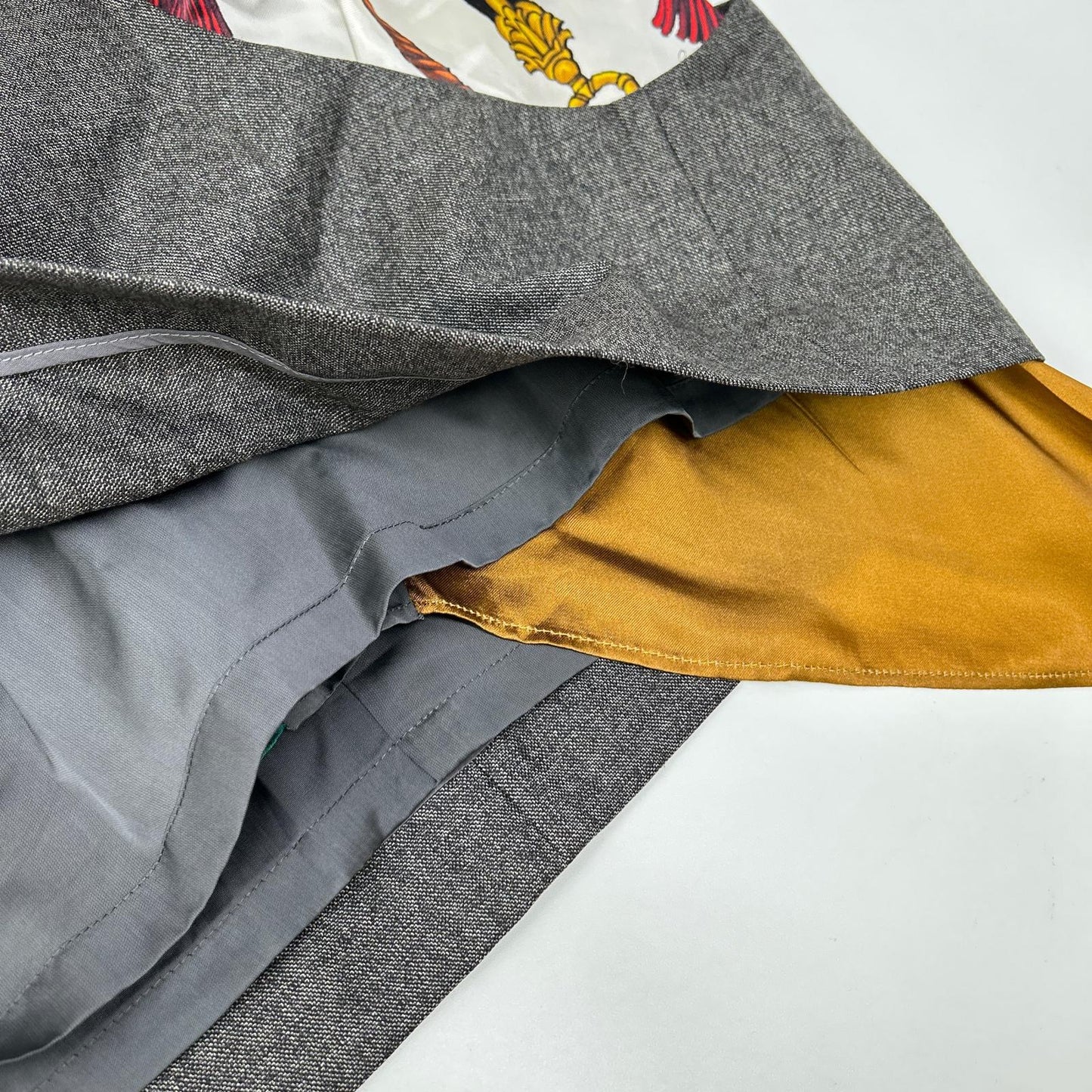 TOGA TA82-FG026 gray cutout-detail scarf medium skirt