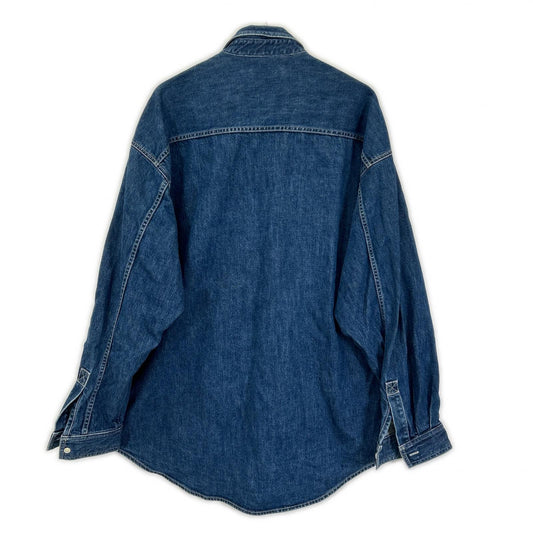 Graphpaper グラフペーパー GM211-50078B インディゴ コットン オーバーサイズ Denim Regular Collar Shirt トップス