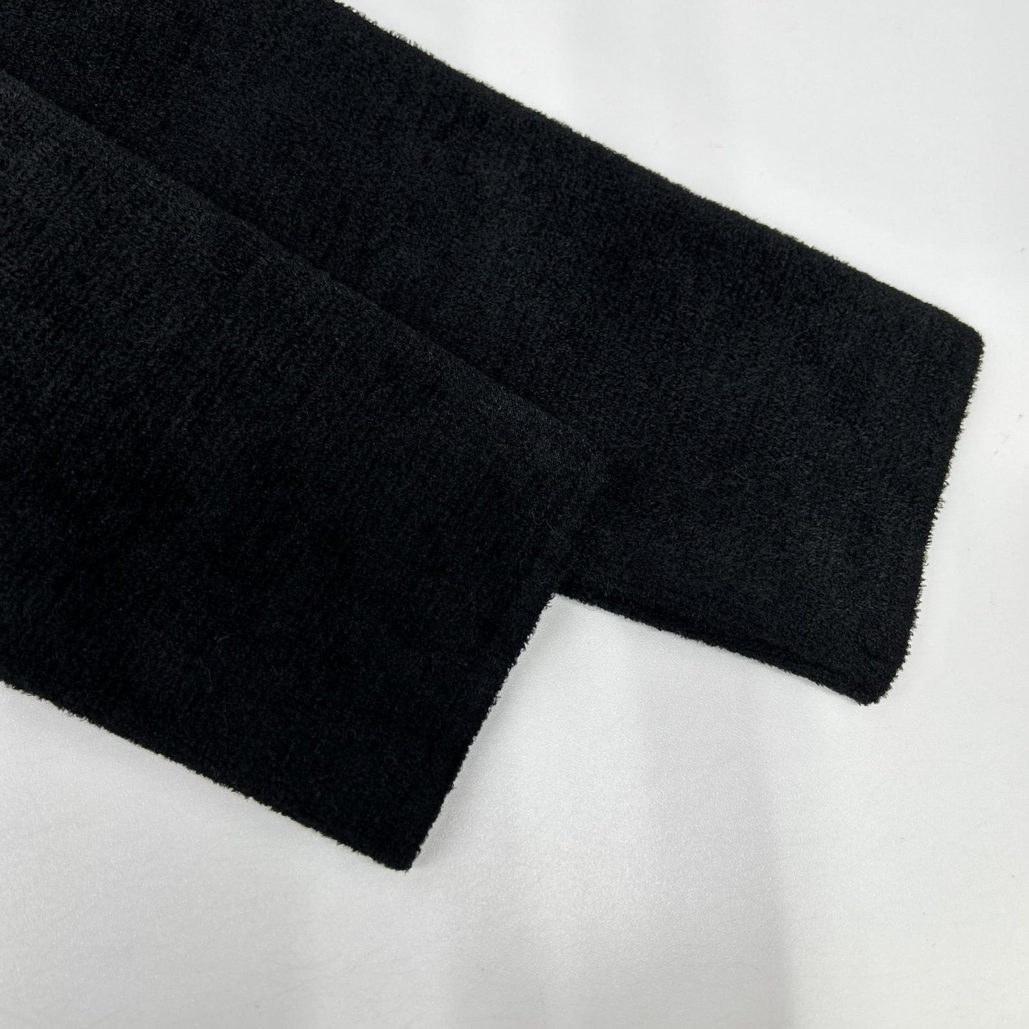 Rene 6042380 Black Rayon-Wool Pile Short Cardigan Tops