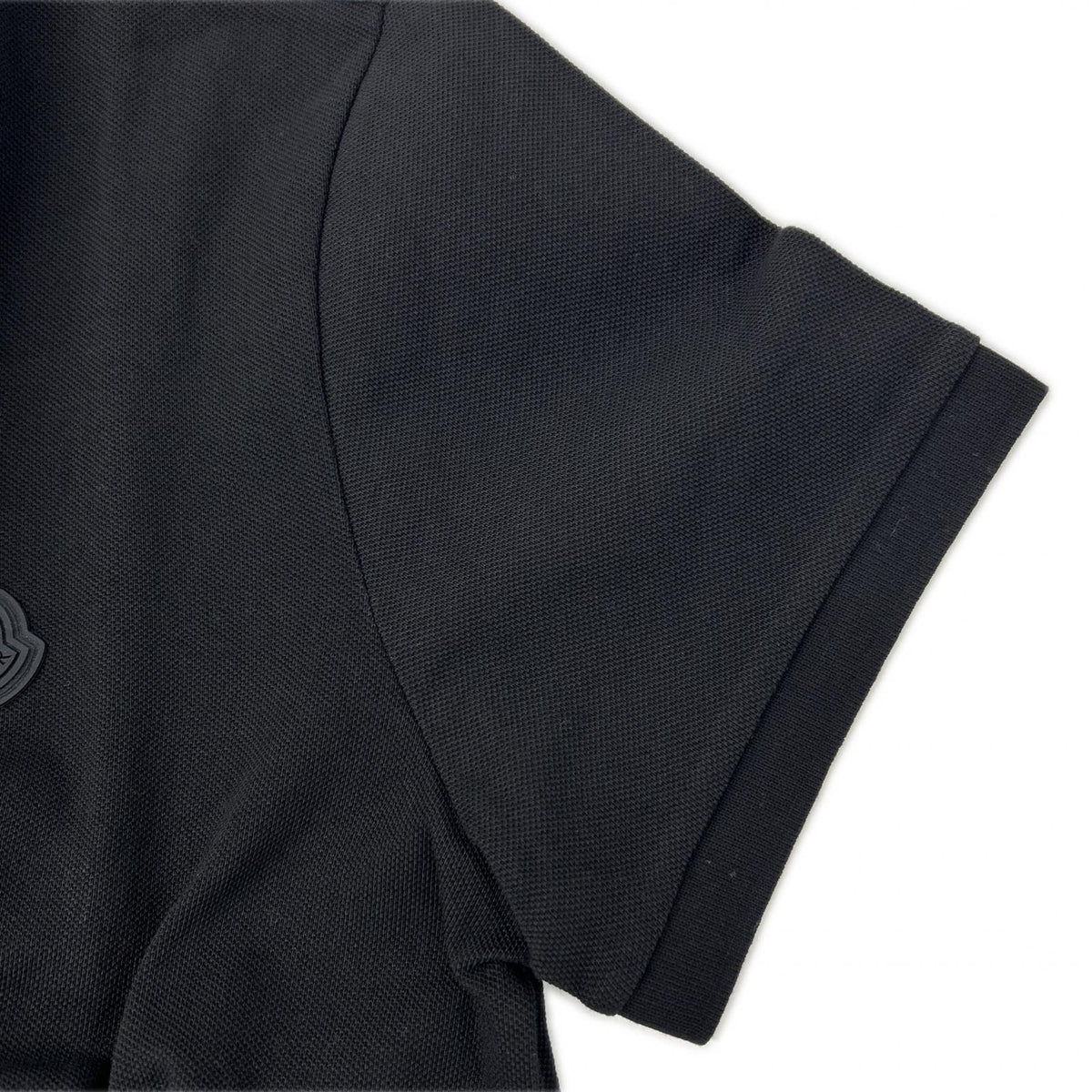 MONCLER モンクレール 19年製 ブラック MAGLIA POLO MANICA CORTA ラバーワッペン半袖ポロシャツ トップス