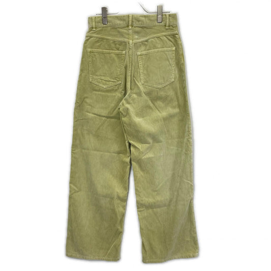 AURALEE オーラリー A25AP04FC 25AW DUSTY LIME/ダスティーライム PIGMENT DYED FINX CORDUROY WIDE 5P PANTS コーデュロイパンツ ボトムス