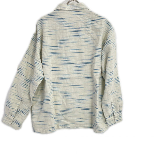 Porter Classic ポータークラシック ホワイト×ブルー OLD FRANCE INDIGO PRINT LONG SHIRT/オールドフランスインディゴ ロングシャツ トップス