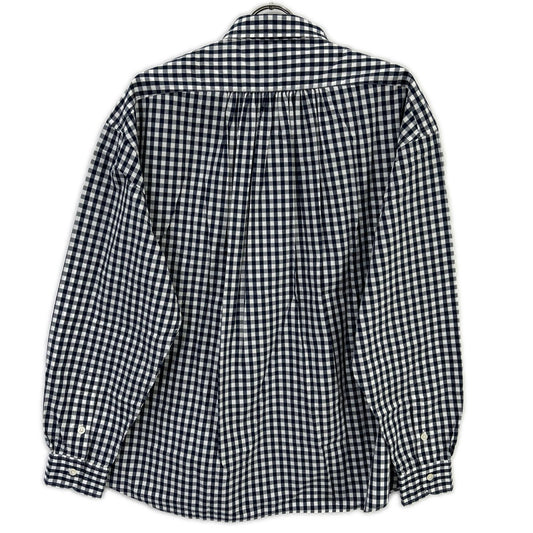 Porter Classic ポータークラシック ネイビー×ホワイト ギンガムチェック ROLL UP/ロールアップシャツ トップス