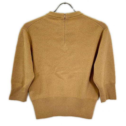ESTNATION Estnation 52-109-12-110426 Beige wool × cashmere back-zip knit pullover top