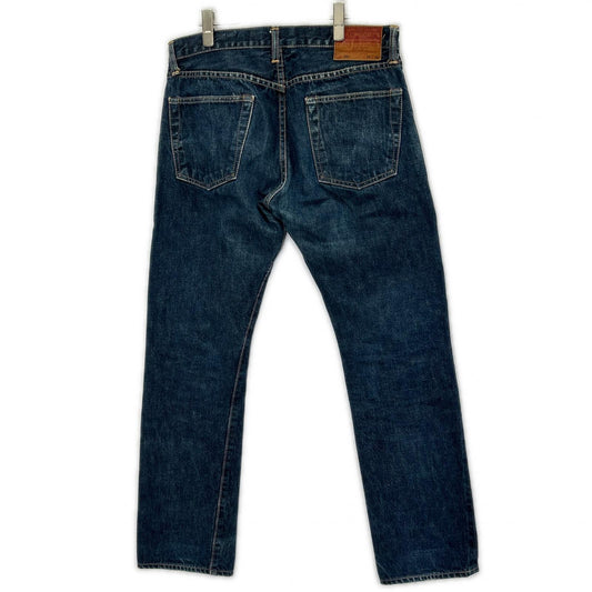 THE REAL MCCOY'S THE REAL MCCOY'S 004 indigo blue button-fly straight-leg denim pants bottoms