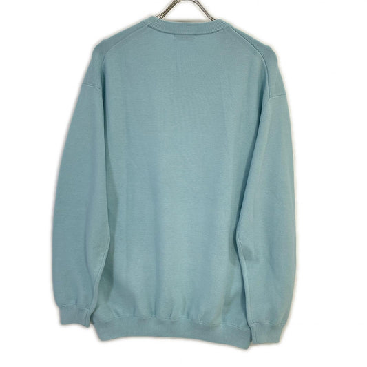 BEAUTY&YOUTH UNITED ARROWS ビューティアンドユース ユナイテッドアローズ 1213-117-4001 ライトブルー コットン混 パール ステッチ フォルム クルーネック ニット トップス