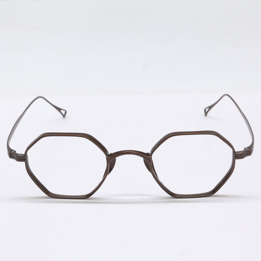 KameManNen KameManNen Like-New KMN152 DBR Lensless Octagon-Shape Eyewear Glasses