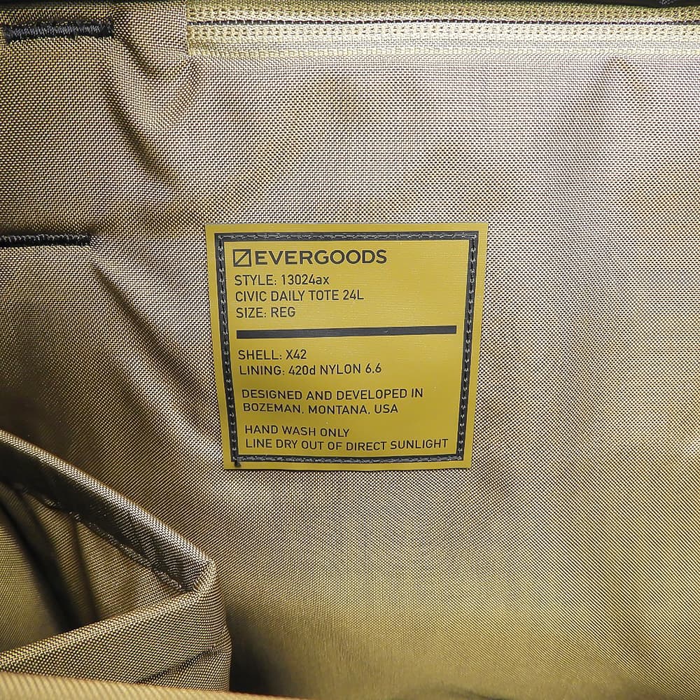 EVERGOODS エバーグッズ 美品 CIVIC DAILY TOTE 24L/シビック デイリートート 24L 840dバリスティックナイロン エンボスロゴ メンズ 黒 トートバッグ