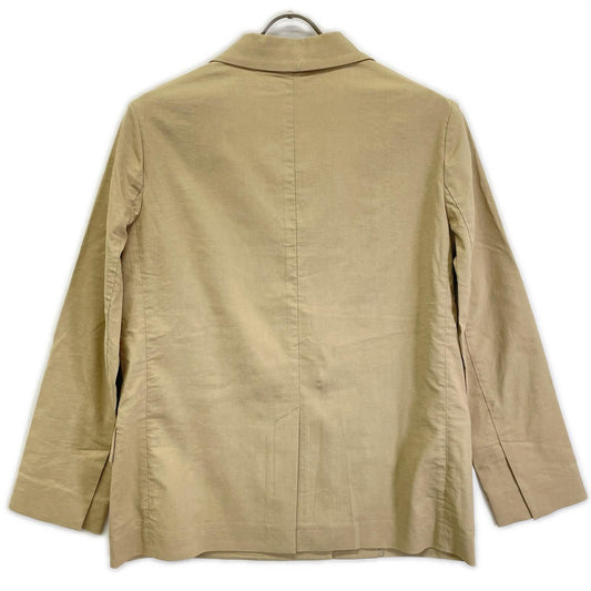 theory luxe 25SS Beige linen-blend single-breasted jacket